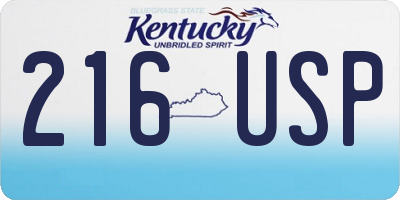 KY license plate 216USP