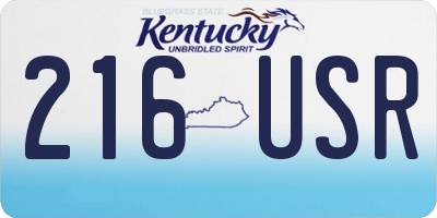 KY license plate 216USR