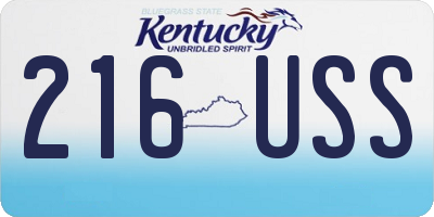 KY license plate 216USS
