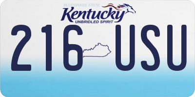 KY license plate 216USU