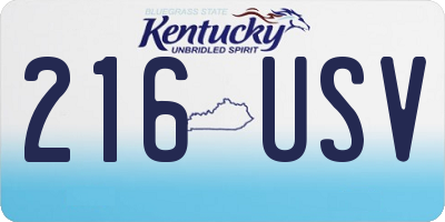 KY license plate 216USV