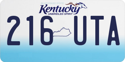 KY license plate 216UTA