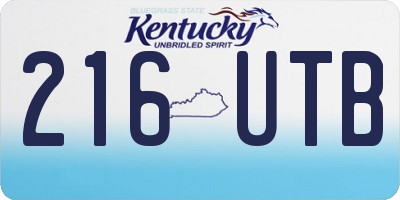KY license plate 216UTB