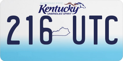 KY license plate 216UTC