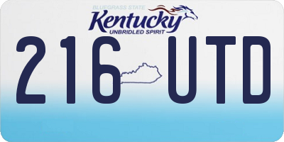KY license plate 216UTD
