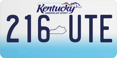 KY license plate 216UTE
