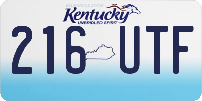 KY license plate 216UTF