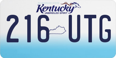 KY license plate 216UTG