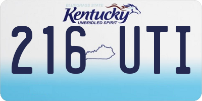 KY license plate 216UTI
