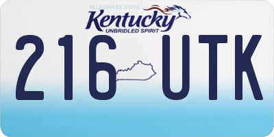 KY license plate 216UTK