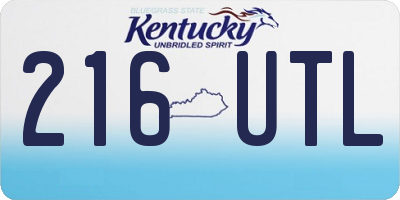 KY license plate 216UTL