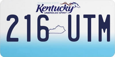 KY license plate 216UTM