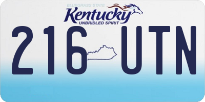 KY license plate 216UTN