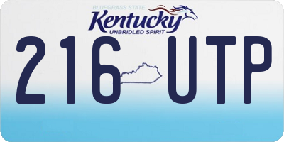 KY license plate 216UTP