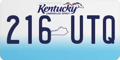 KY license plate 216UTQ