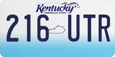 KY license plate 216UTR