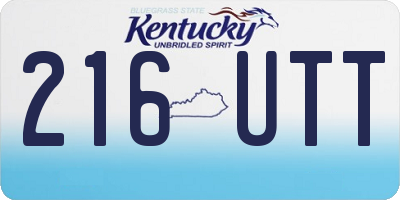 KY license plate 216UTT