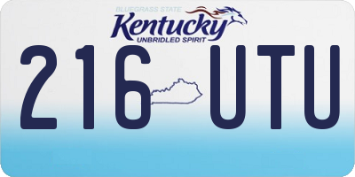 KY license plate 216UTU