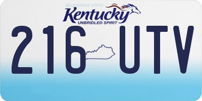 KY license plate 216UTV