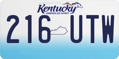 KY license plate 216UTW