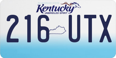 KY license plate 216UTX