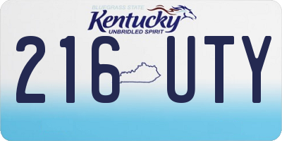 KY license plate 216UTY