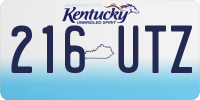 KY license plate 216UTZ