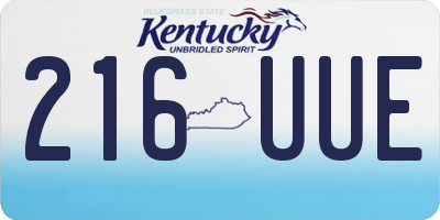 KY license plate 216UUE