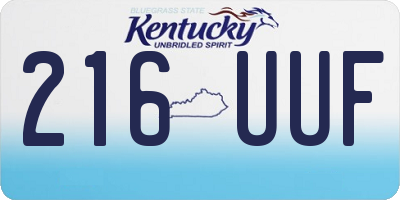 KY license plate 216UUF