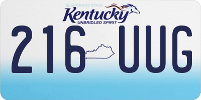 KY license plate 216UUG