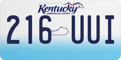 KY license plate 216UUI
