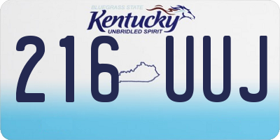 KY license plate 216UUJ