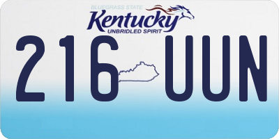 KY license plate 216UUN