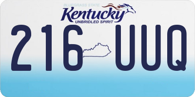 KY license plate 216UUQ