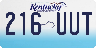 KY license plate 216UUT