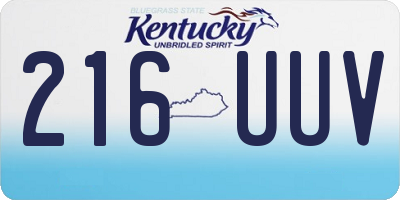 KY license plate 216UUV