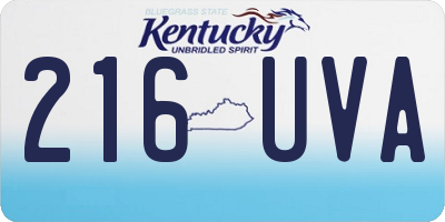 KY license plate 216UVA