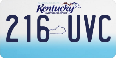 KY license plate 216UVC