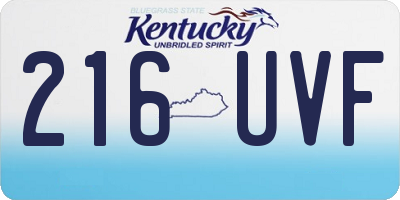 KY license plate 216UVF