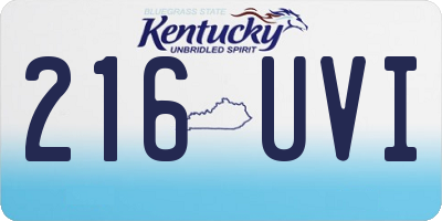 KY license plate 216UVI