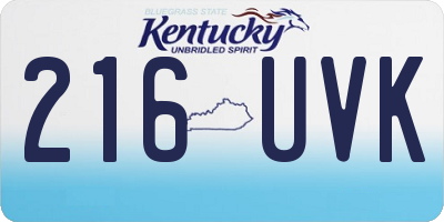 KY license plate 216UVK