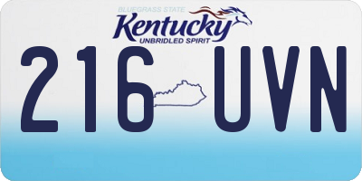 KY license plate 216UVN