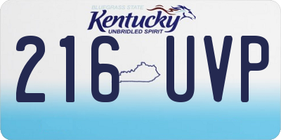 KY license plate 216UVP