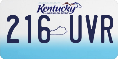 KY license plate 216UVR