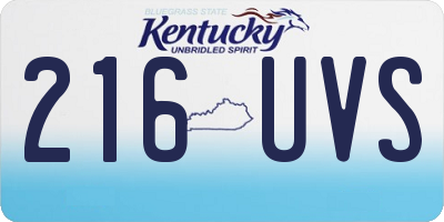 KY license plate 216UVS