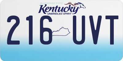 KY license plate 216UVT