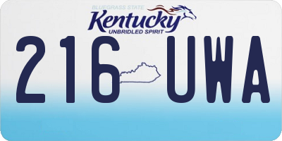KY license plate 216UWA