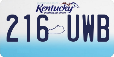 KY license plate 216UWB