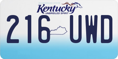 KY license plate 216UWD