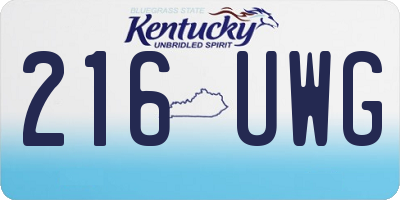 KY license plate 216UWG
